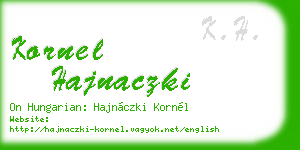 kornel hajnaczki business card