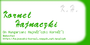 kornel hajnaczki business card